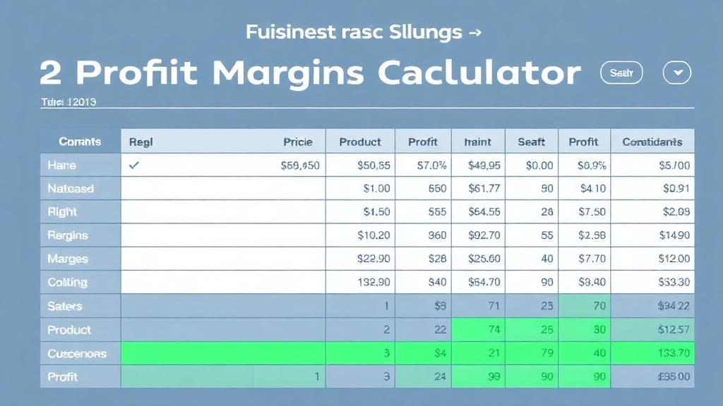 Calculadora de margem de lucro para e-commerce mostrando métricas financeiras e indicadores de rentabilidade