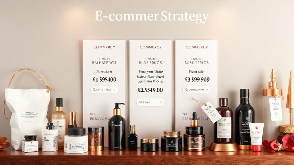 Estratégia de precificação para e-commerce mostrando produtos premium com preços otimizados