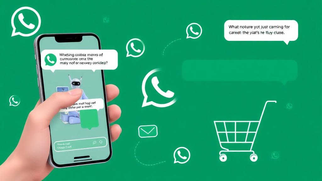 Automação de WhatsApp Commerce para e-commerce mostrando chatbot e recuperação de carrinho abandonado